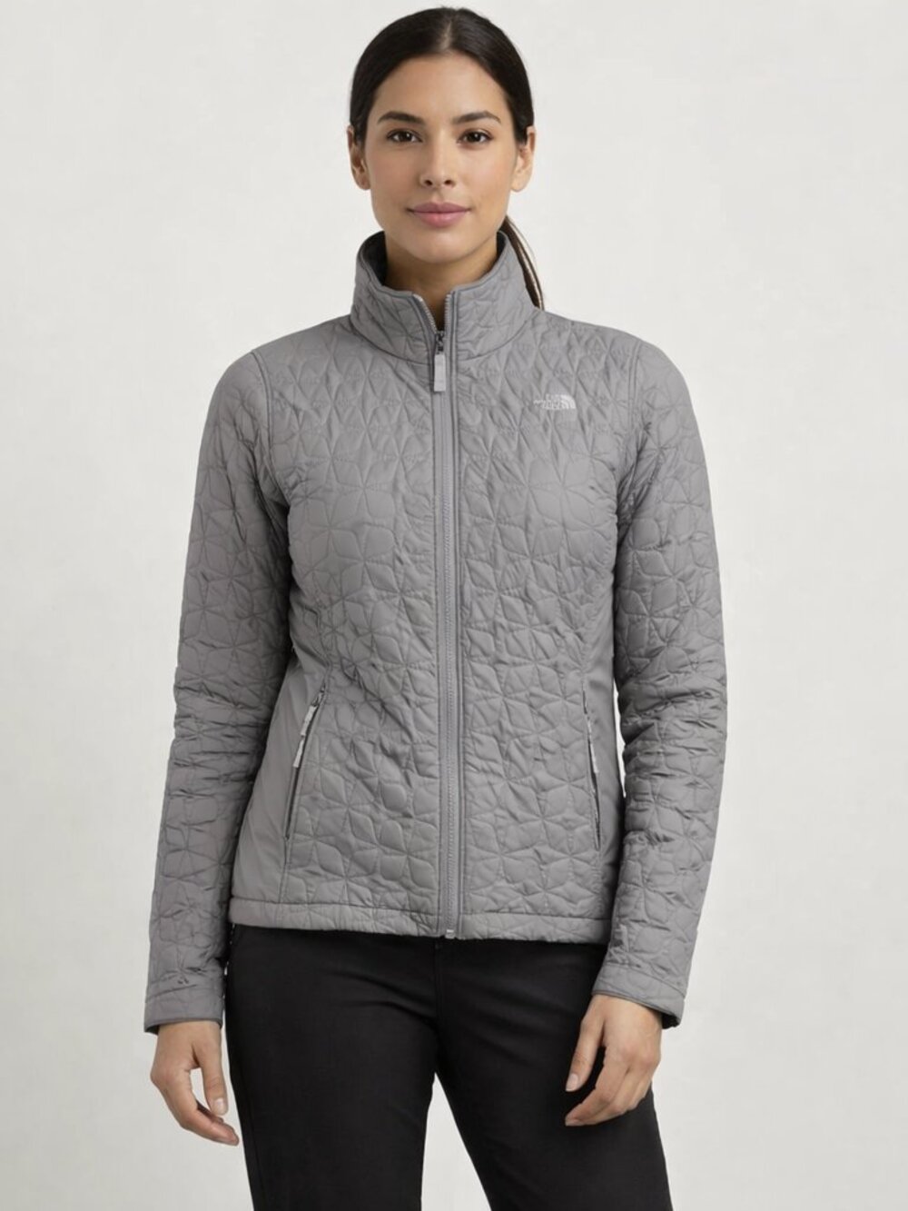 The North Face quilted mid-layer insulation jacket Size Medium Gray - Picture 1 of 8